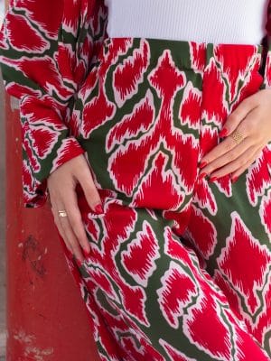PANTALON Imprimé vert